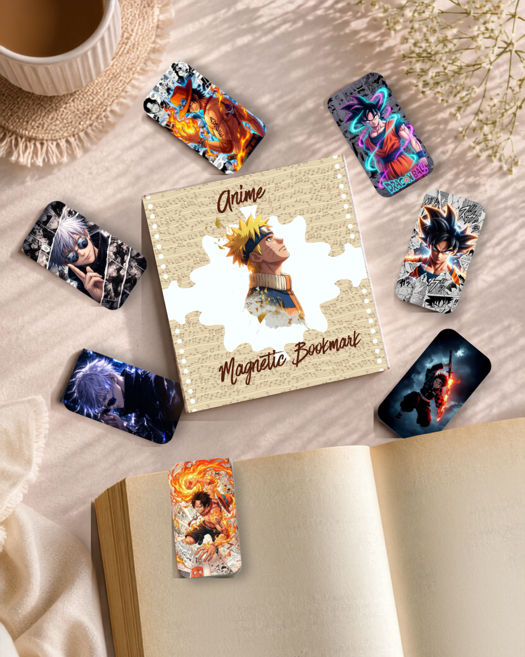 Anime Magnetic Bookmark – Pack of 6 (12 Designs)