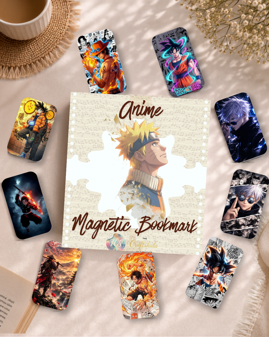 Anime Magnetic Bookmark – Pack of 6 (12 Designs)
