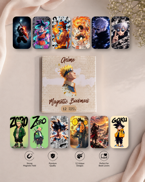 Anime Magnetic Bookmark – Pack of 6 (12 Designs)