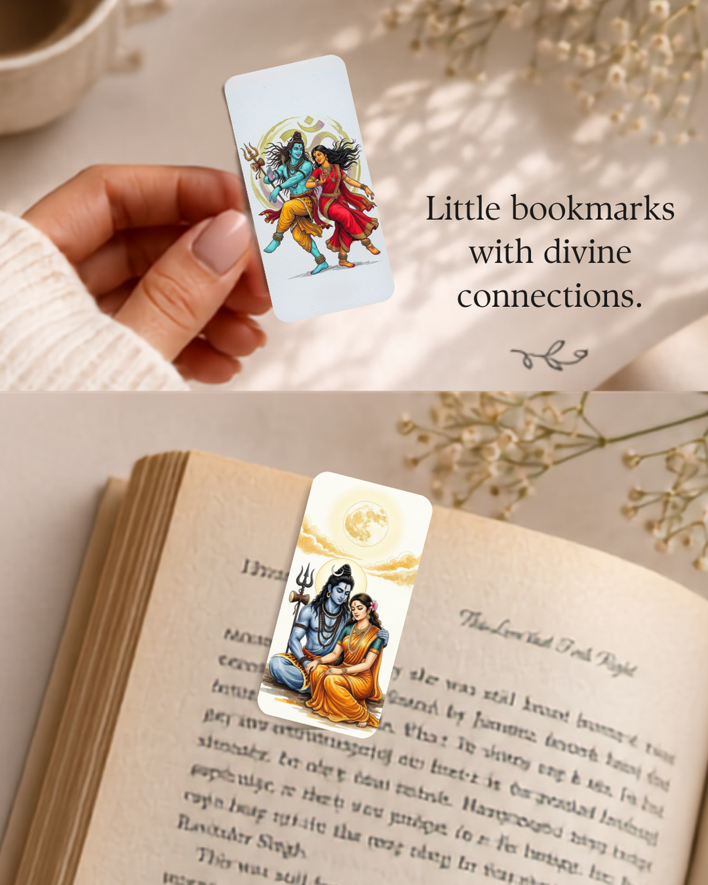 Shiv Parvati Magnetic Bookmark – Pack of 6 (12 Divine Designs)