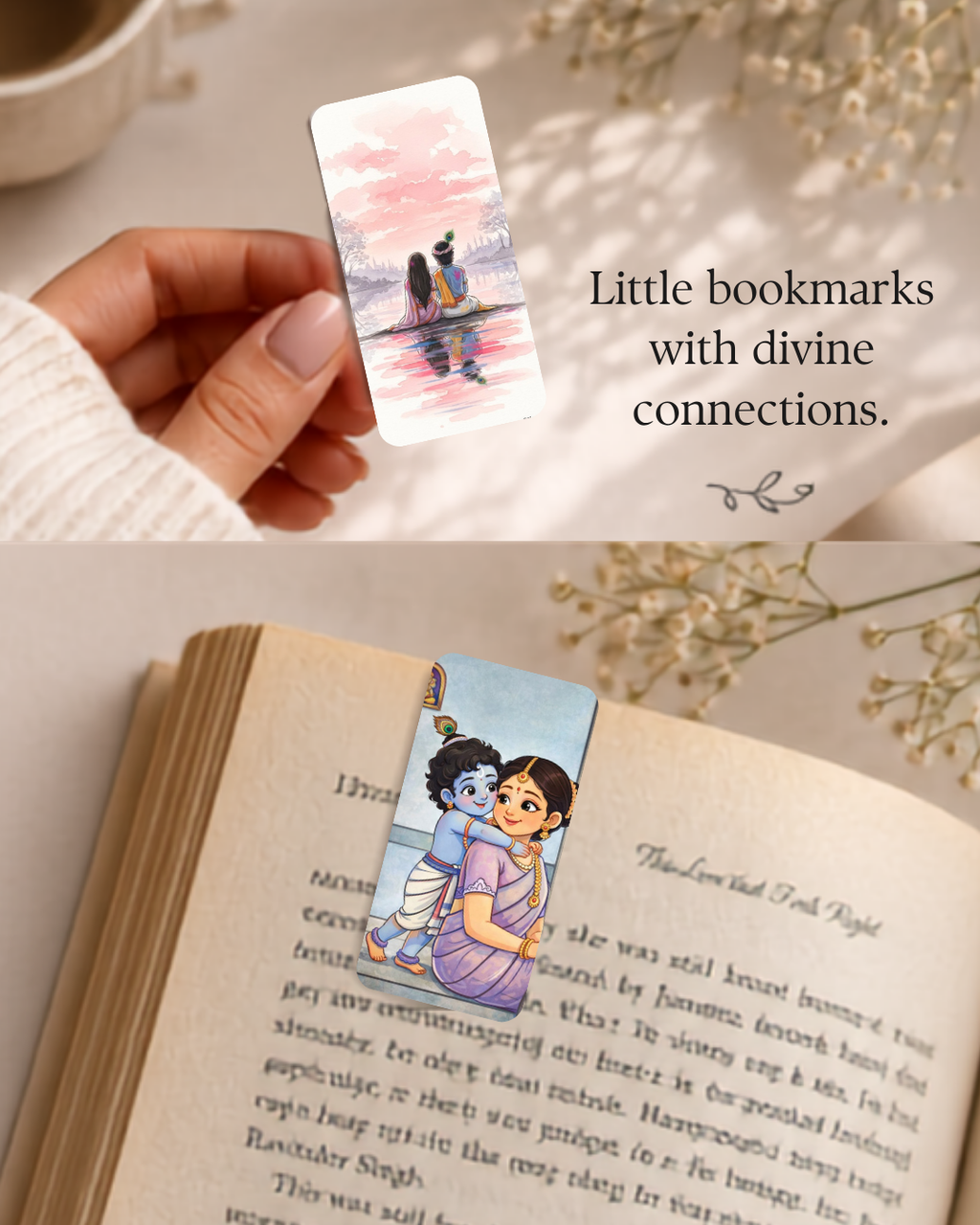 Krishna Radha  Magnetic Bookmark – Pack of 6 (12 Divine Designs)