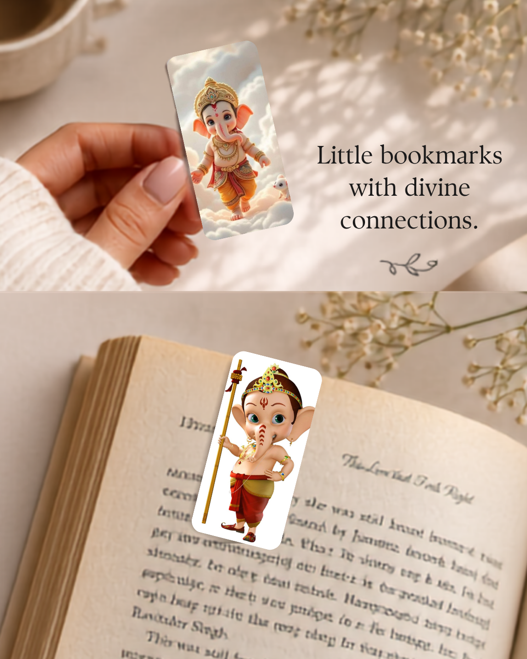 Load Ganesh ji  Magnetic Bookmark – Pack of 6 (12 Divine Designs)
