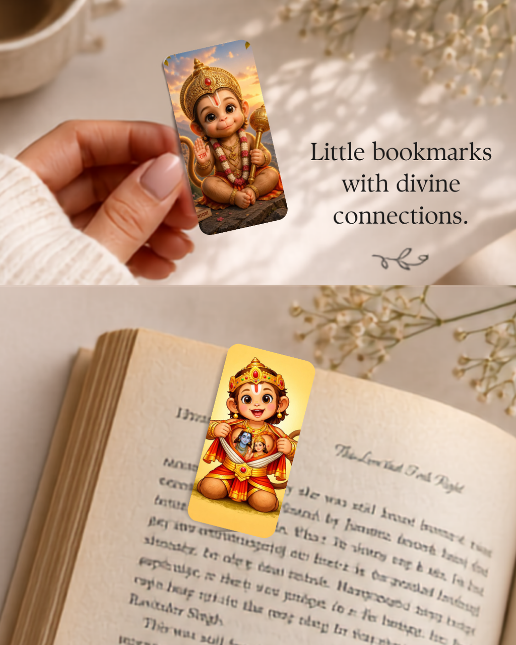 Load Hanuman ji  Magnetic Bookmark – Pack of 6 (12 Divine Designs)