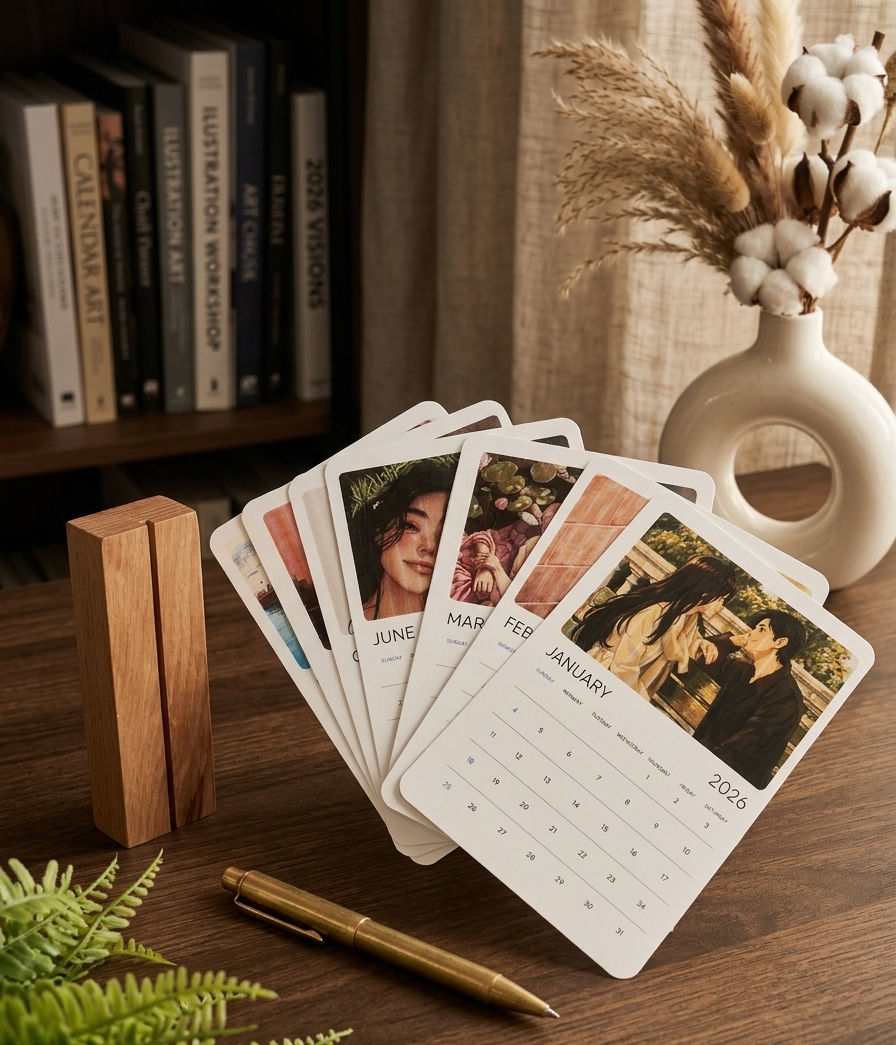 Couple Desk Calendar 2026
