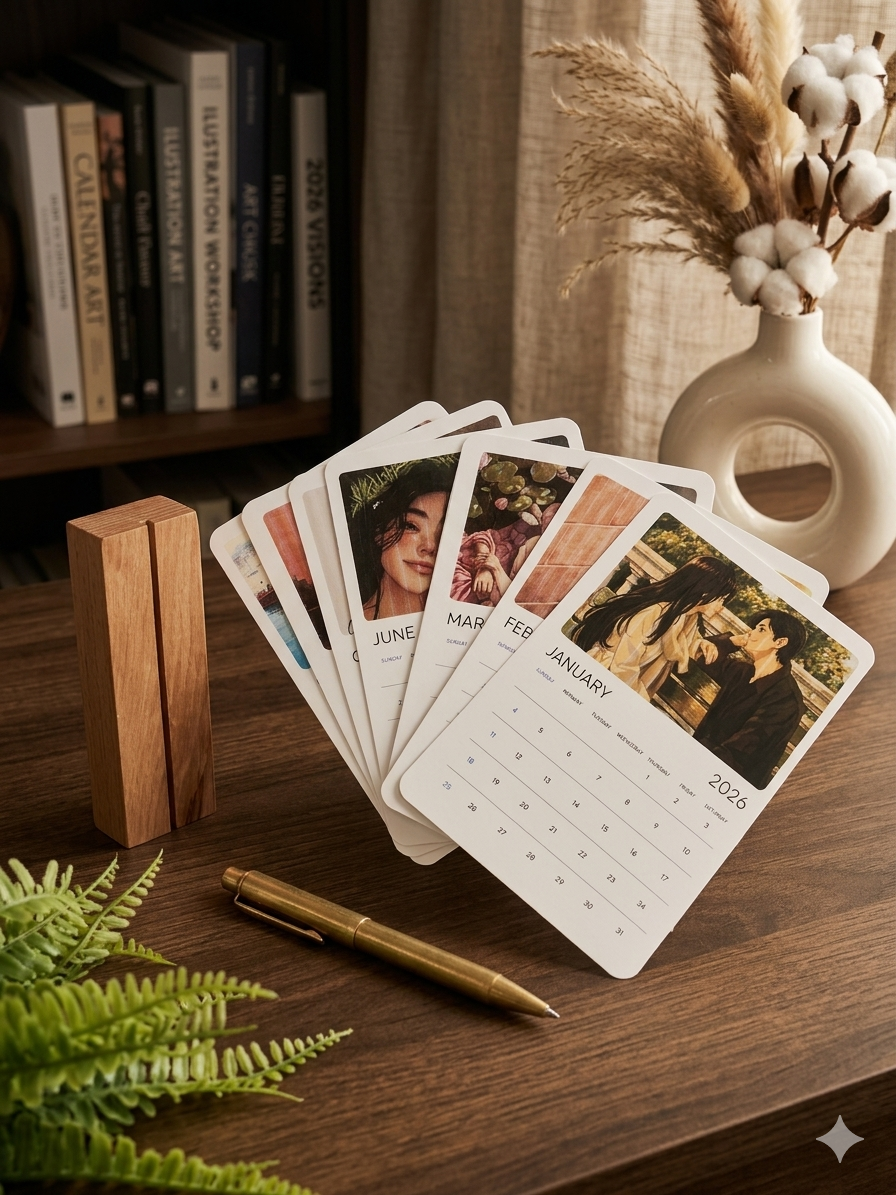 Couple Desk Calendar 2026