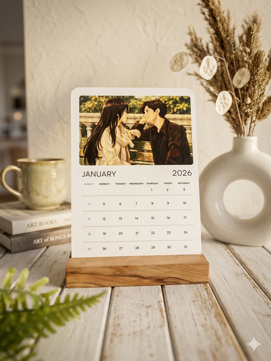 Couple Desk Calendar 2026