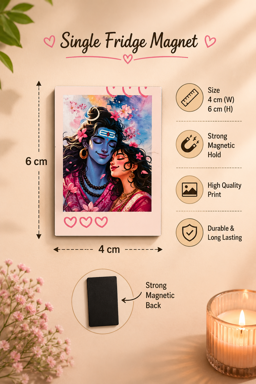 Heart Polaroid Magnets (Pack Of 2 )