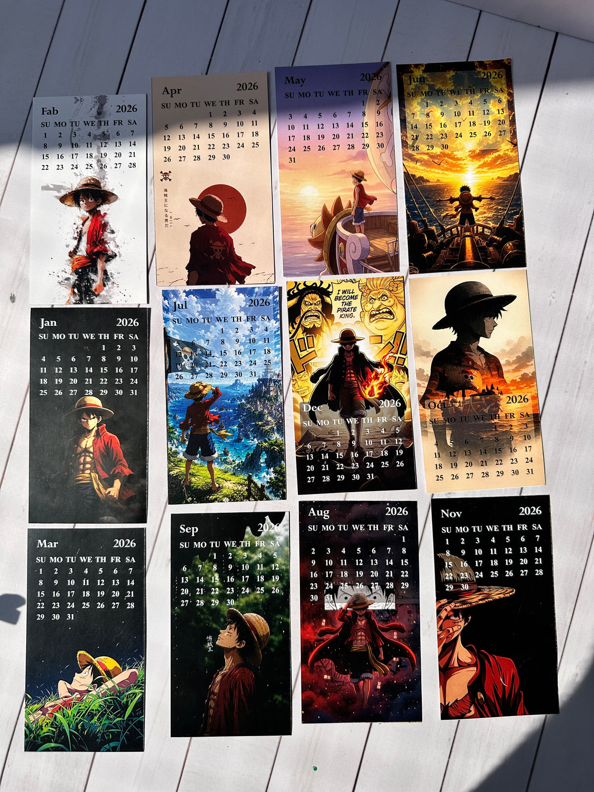 One Piece Mini Desk Calendar 2026
