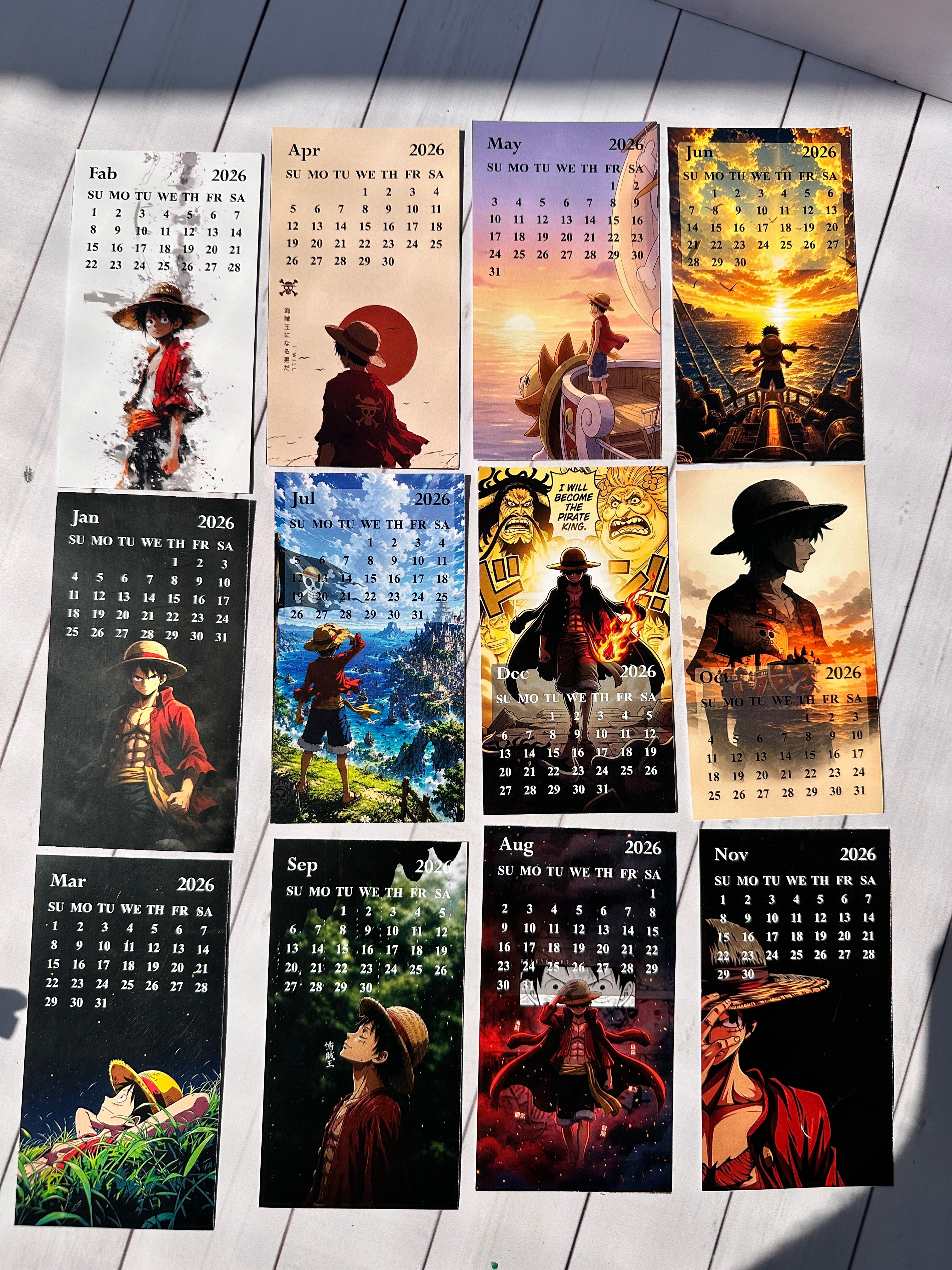 One Piece Mini Desk Calendar 2026