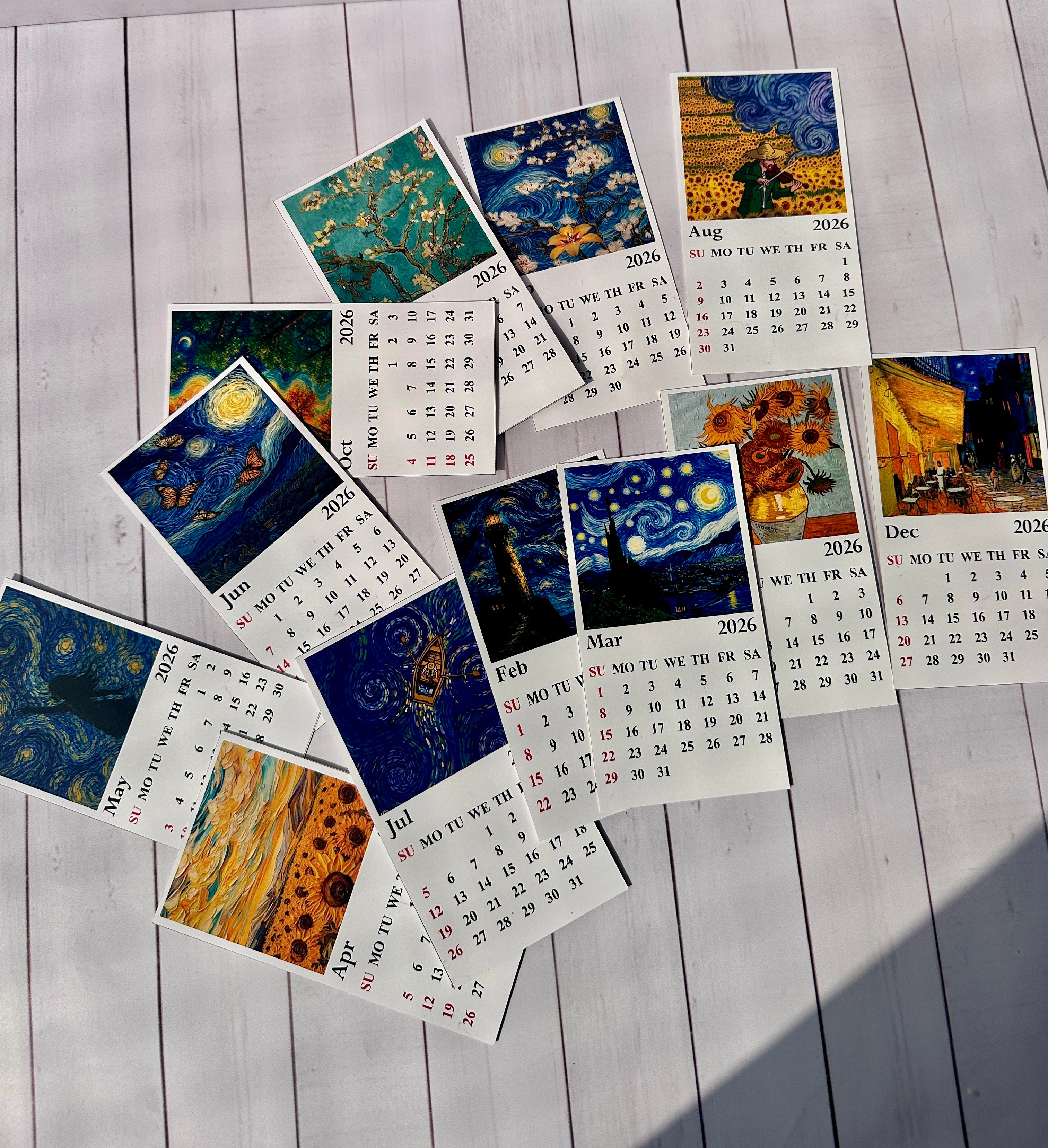 Van Gogh Mini Desk Calendar 2026