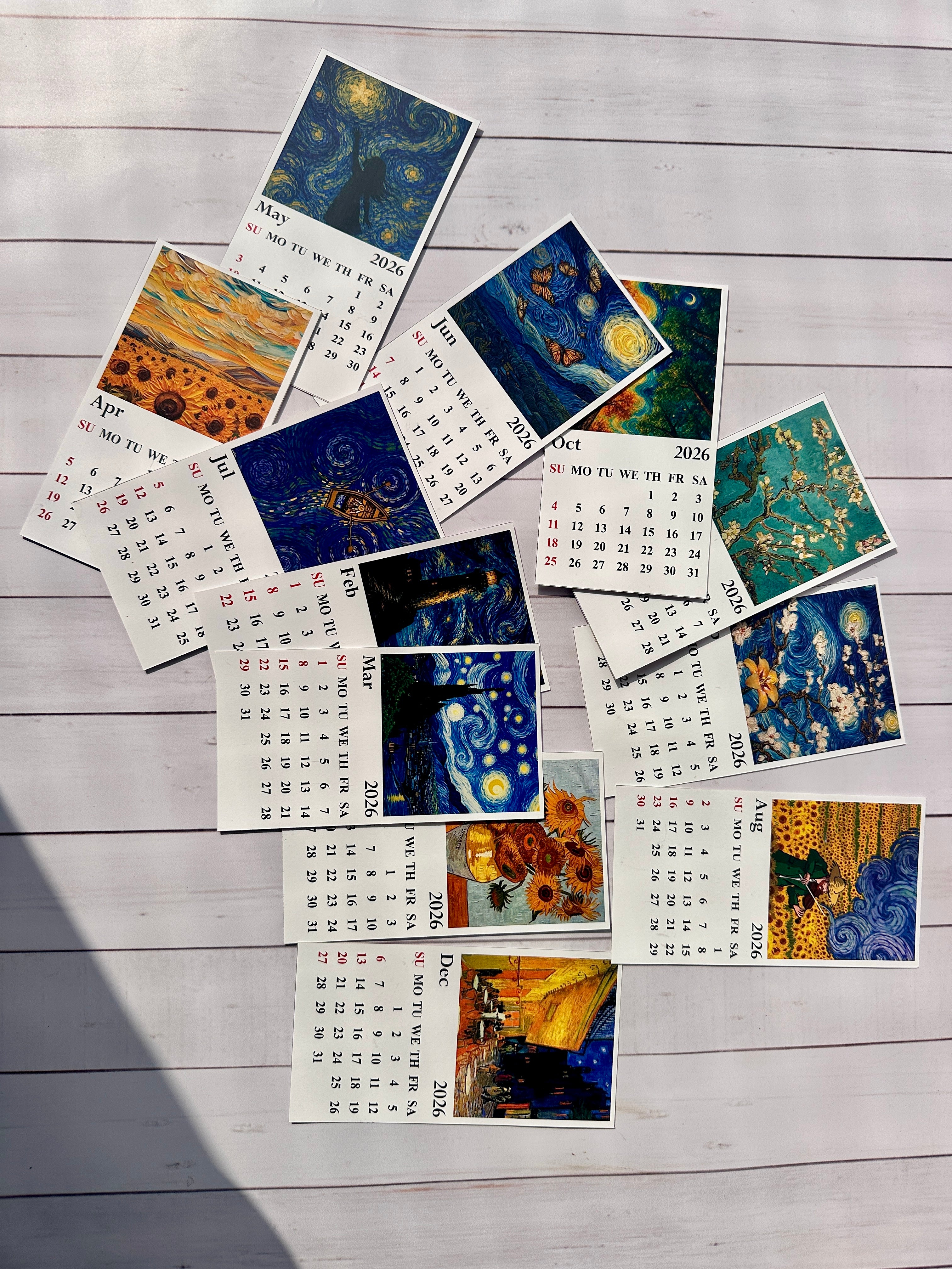Van Gogh Mini Desk Calendar 2026