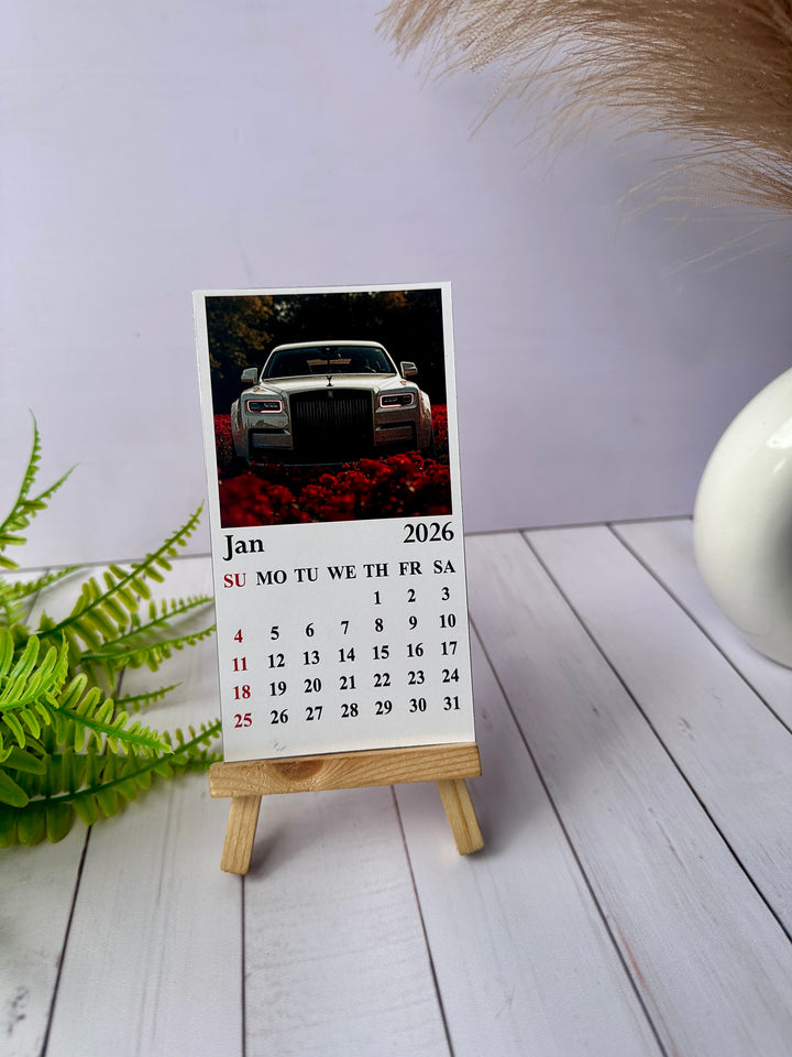 Cars Mini Desk Calendar 2026