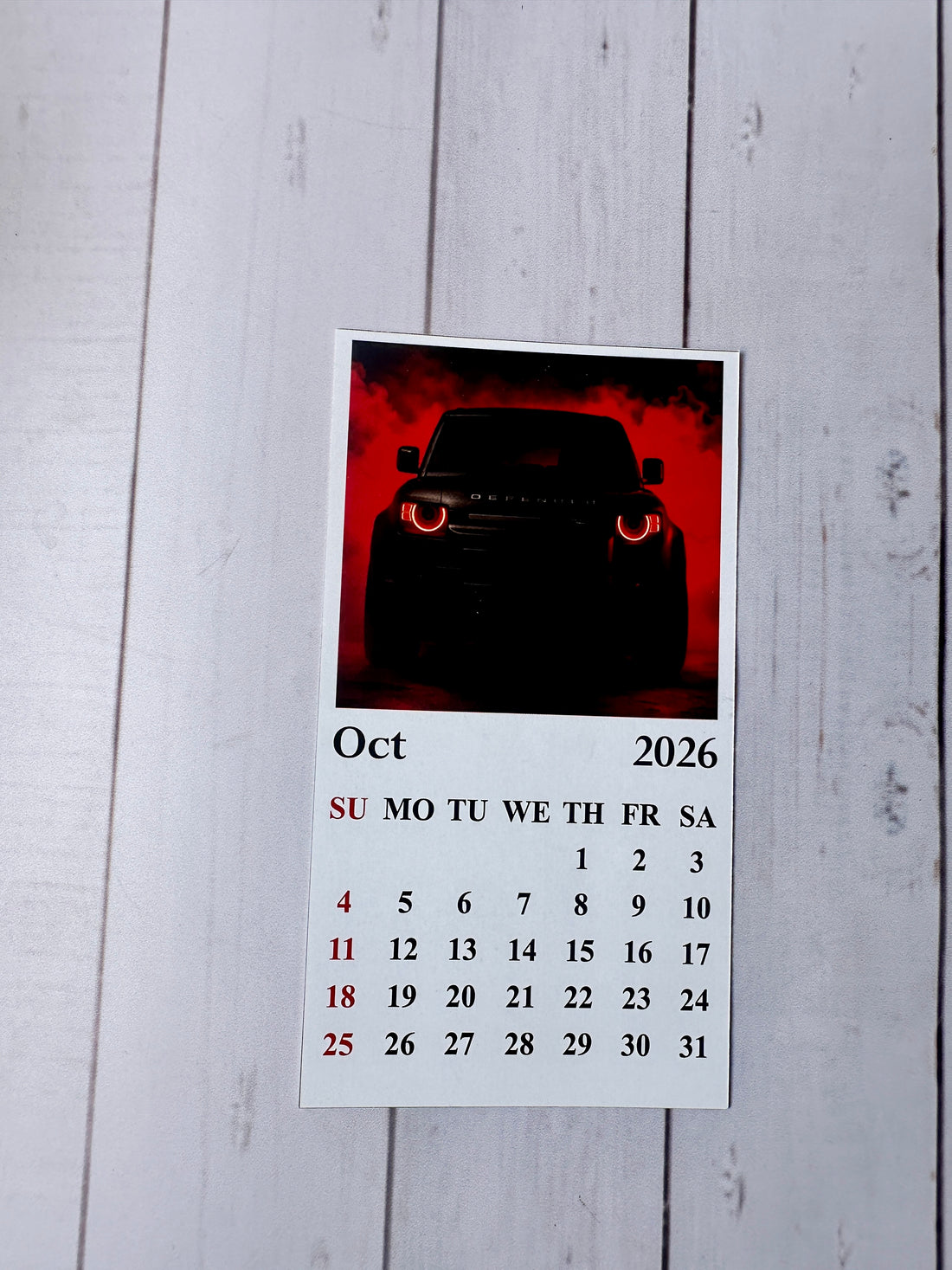 Cars Mini Desk Calendar 2026