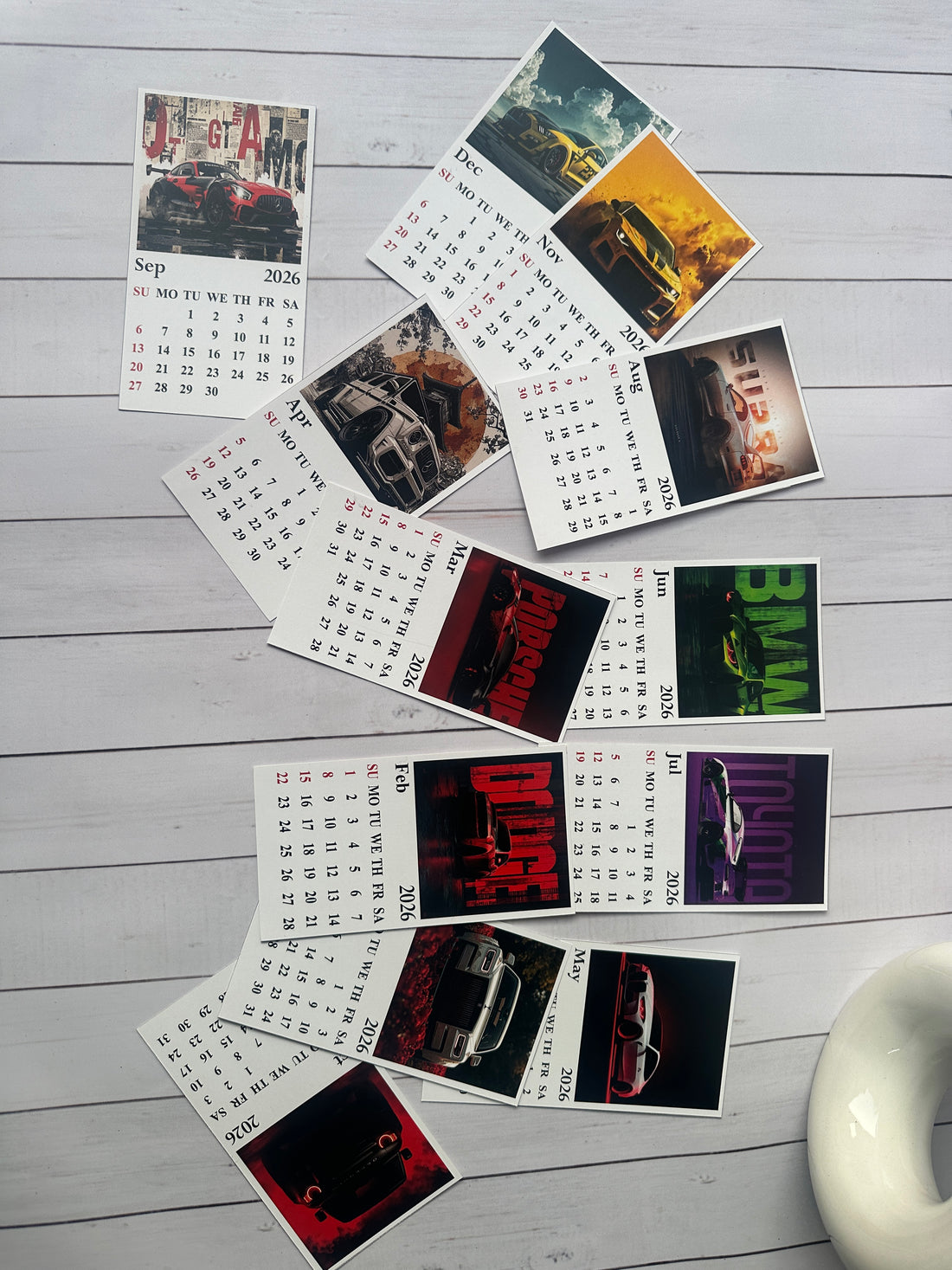 Cars Mini Desk Calendar 2026